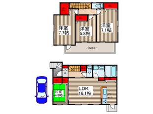 川口市石神中古戸建ての物件間取画像